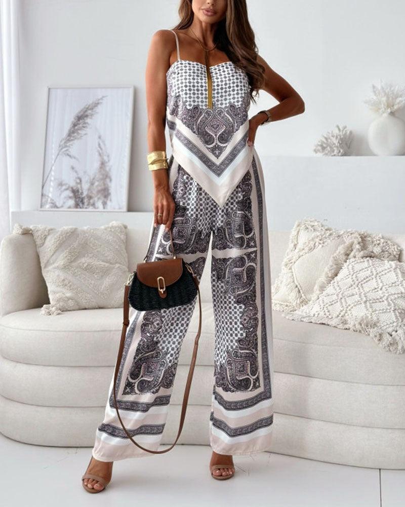 Queen Printed Lace-Up Vest & Pants Set