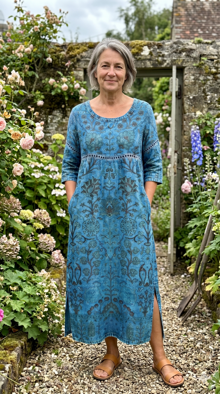 Carmen | Blue Printed Dress