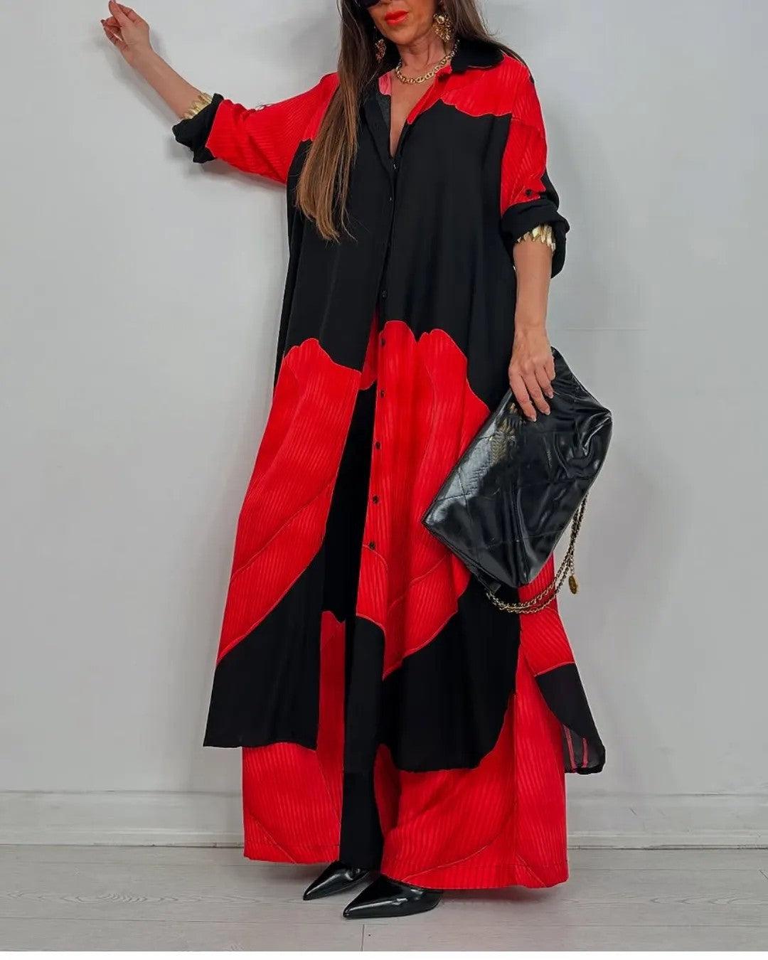 Trisha V-neck Patchwork Set