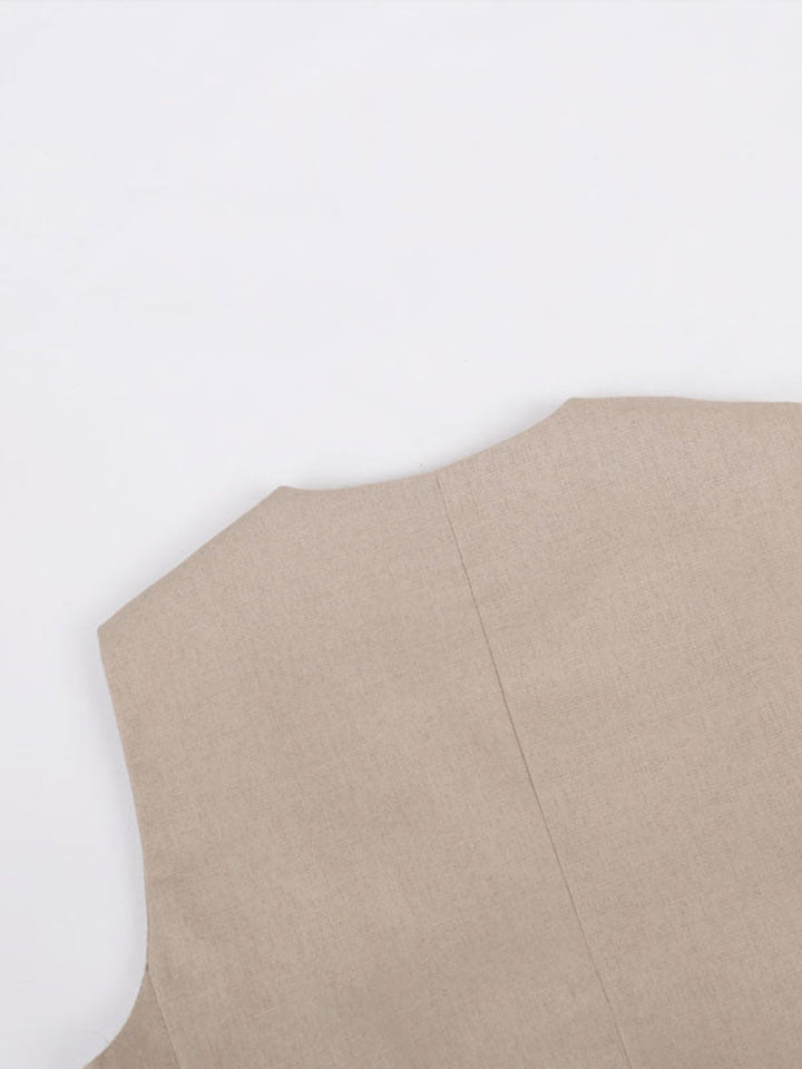 Sarah V-neck Pleated Wide-leg Pants Suit