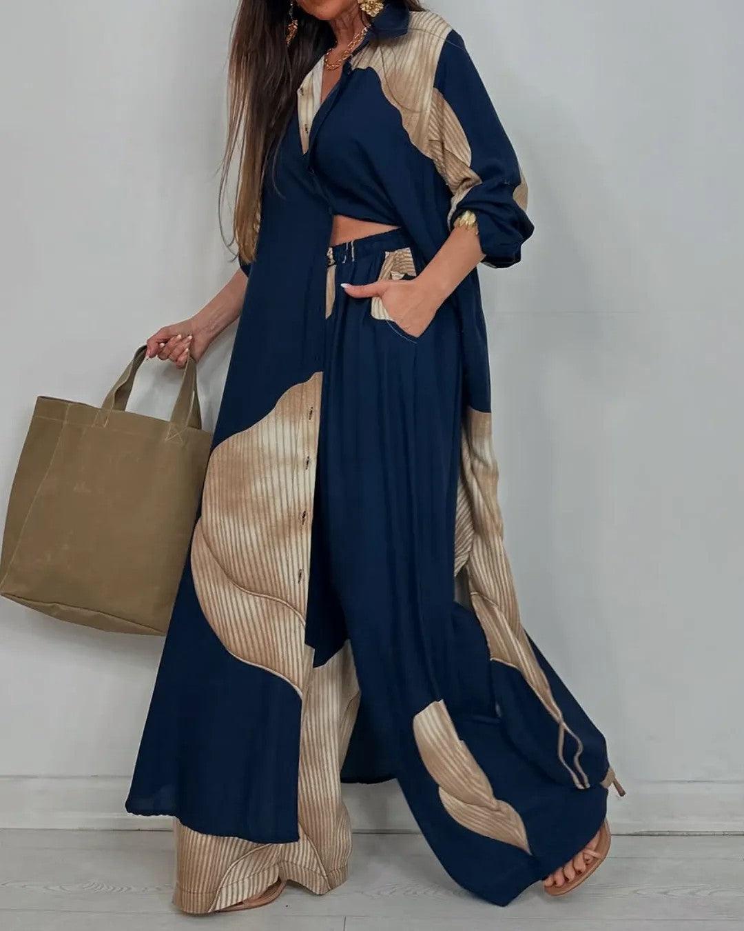 Trisha V-neck Patchwork Set