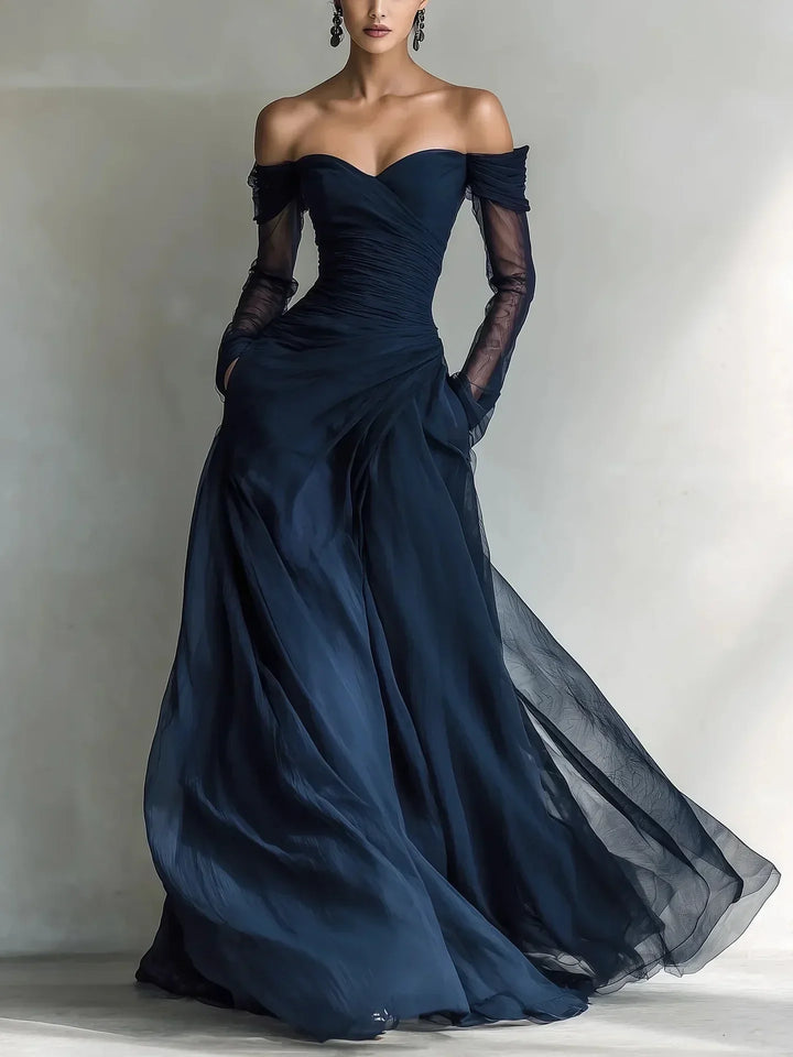 Matilda • Long dress with off-the-shoulder design