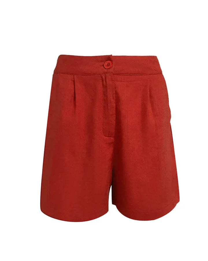 Aaliyah Linen V-neck Top and Shorts Set