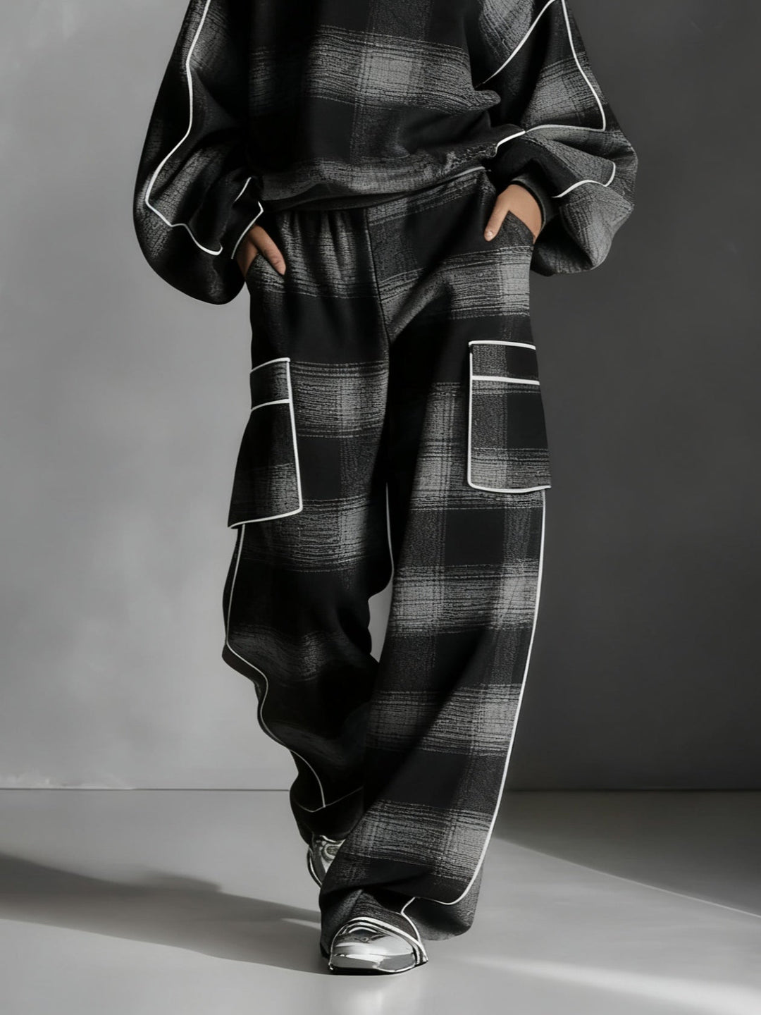 Lainey Plaid Sweatshirt and Pants Set