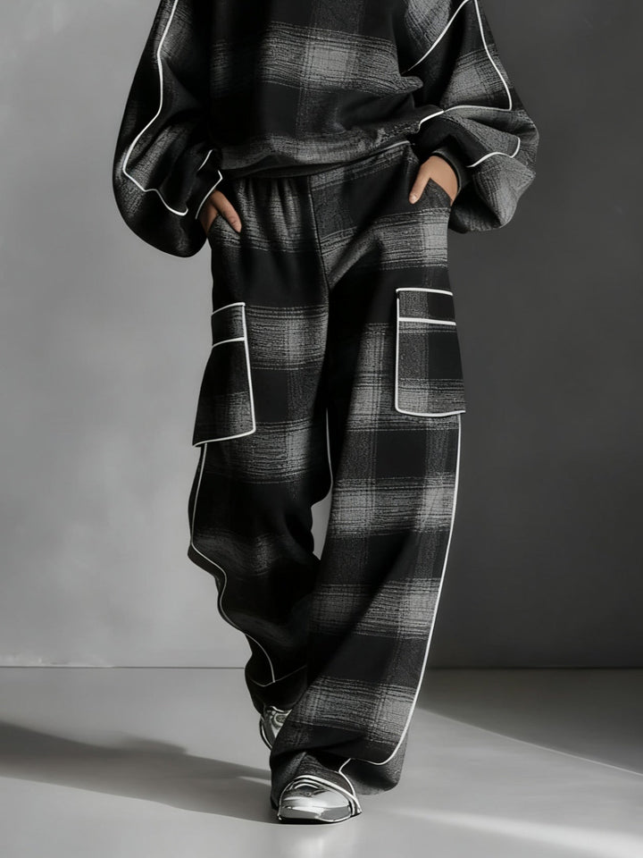 Lainey Plaid Sweatshirt and Pants Set