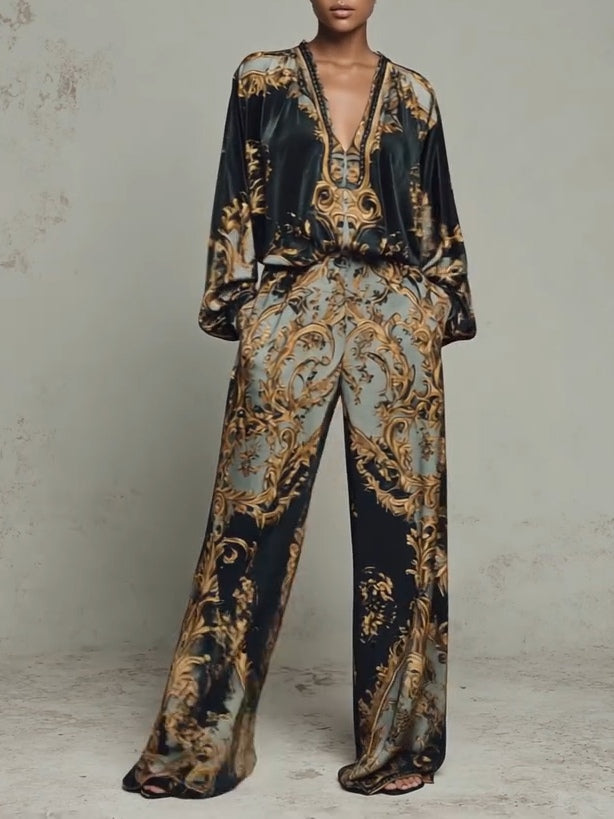 Jasmine Baroque Floral Print Suit