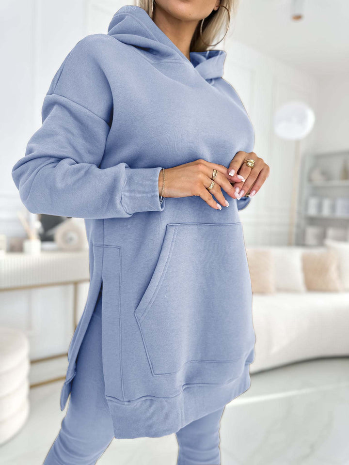 Francine Solid Colour Hoodie and Lined Leggings Set