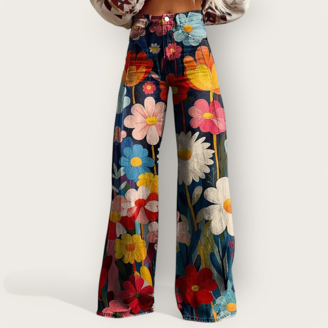 Stylish Multicoloured Wide-Leg Pants
