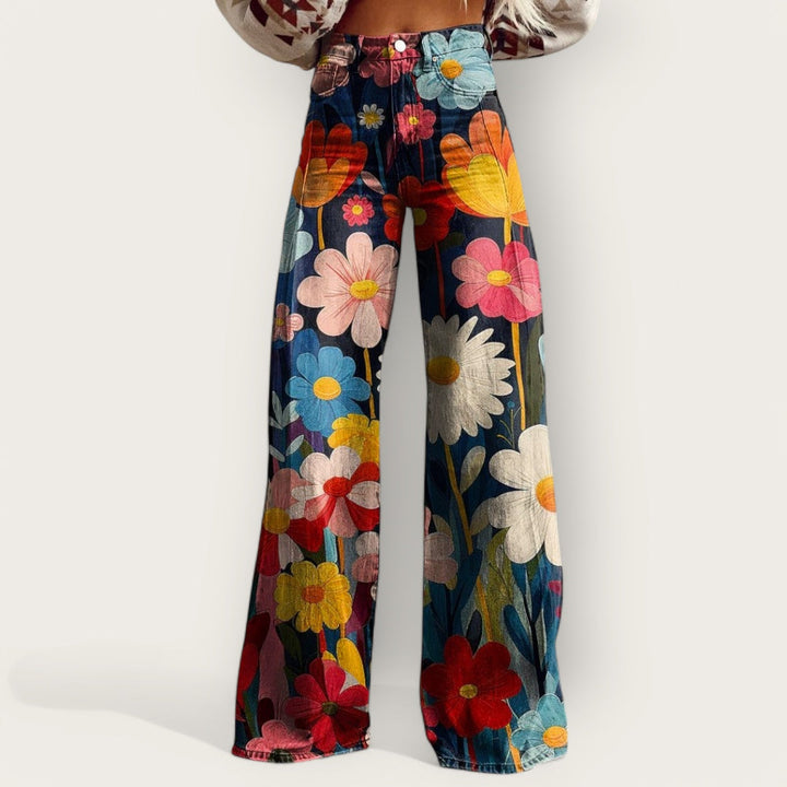 Stylish Multicoloured Wide-Leg Pants