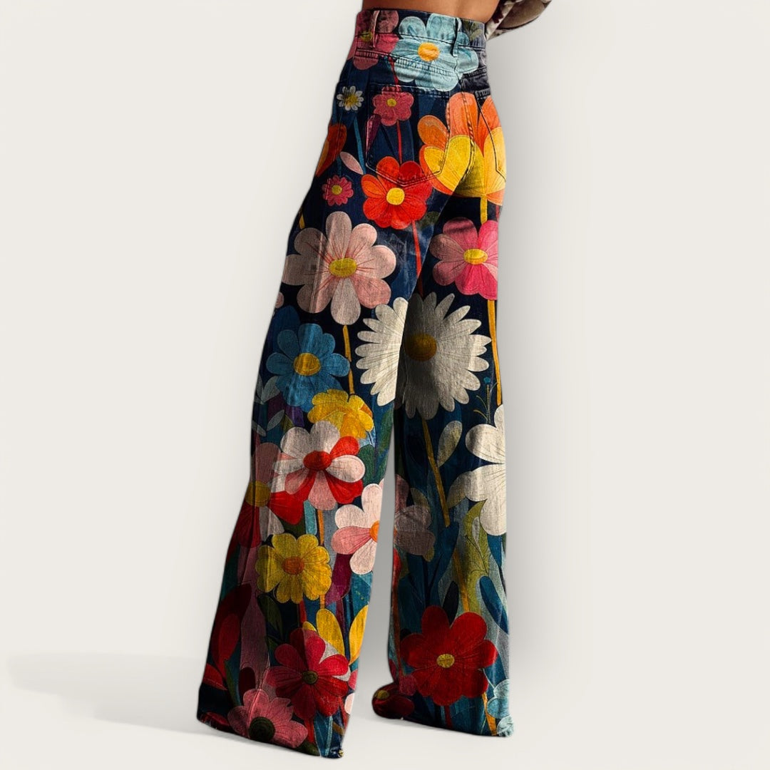 Stylish Multicoloured Wide-Leg Pants
