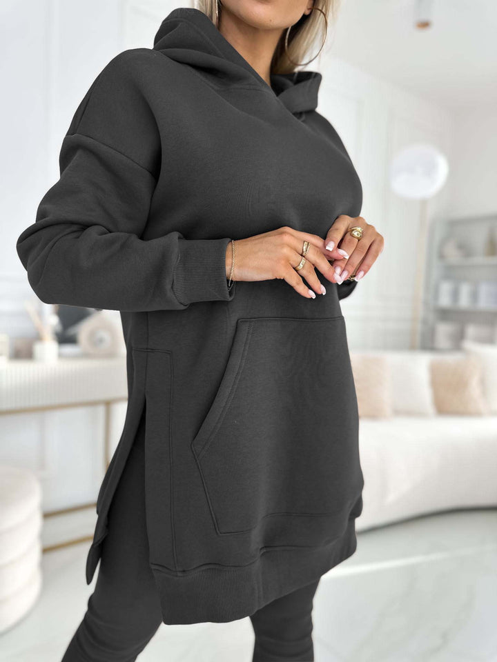 Francine Solid Colour Hoodie and Lined Leggings Set