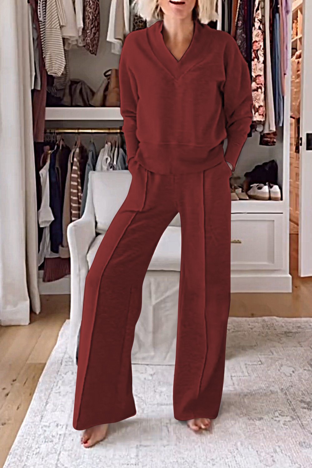 Lyric V-neck Top & Pants Set